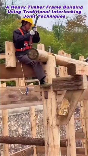 A Heavy Timber Frame Building Using Traditional Interlocking Joint Techniques