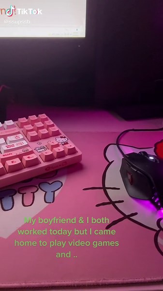 Hello Kitty Themed Computer Setup for Valentine's Day