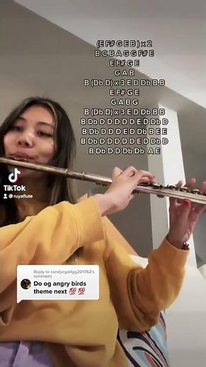 Angry birds theme (flute tutorial + notes)