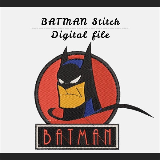 Batman Animated Series Embroidery Design - Dark Knight Hero - Classic 90s Cartoon Art Embroidery Machine File - Etsy