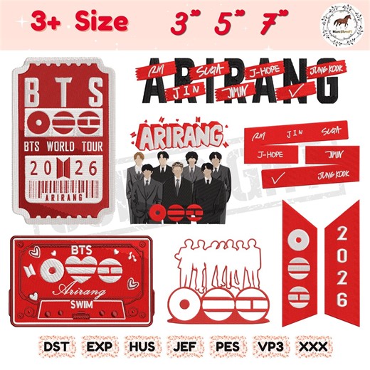 BTS Arirang World Tour, Kpop Fans License Plate, BTS Army Patch Embroidery Design, BTS Logo, Machine Embroidery File, Digital Download - Etsy