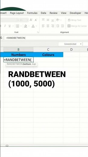 How to Create random numbers in Excel using Randbetween Function