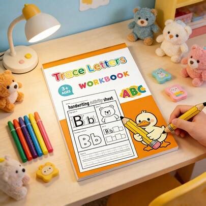 32 Pages 26 English Alphabet A-Z Tracing Workbook, Illustrations And Letter Coloring, Stroke Order Practice, Teaching Aids, Preschool Learning Notebook, Suitable For Children Learning To Write, Home And Kindergarten Learning Guide | SHEIN
