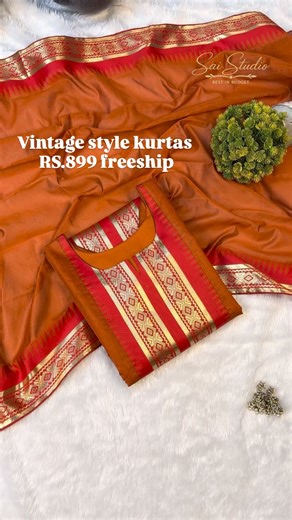 Sai Dhana lakshmiii on Instagram: "Rs.899 freeship vintage style kurta sets Exclusive arrival Launching traditional outfit🥰 Elevate your style with this stunning pure silk cotton Kurti set with beautiful zari kanchi border work and beautiful contrast zari weaving dupatta and This is perfect upcomingPongal and festival wear Fabric: premium Quality silk cotton (Kurti+dupatta ) Size: S to 3xl Kurti length: 43 inches Dupatta:2.5mtrs Complete creape lining Selling best quality 💯💯💯"
