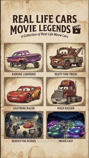 Real Life Cars Movie Legends! 🚗🎬 #shorts #edit