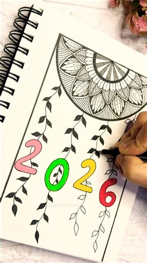 New year mandala art💖🎉 #art #mandala #drawing #newyear #2026 #colors #ytshorts