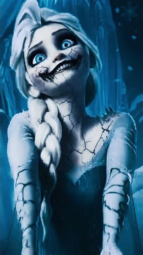 Elsa.exe has awakened ❄️💀 #horror
