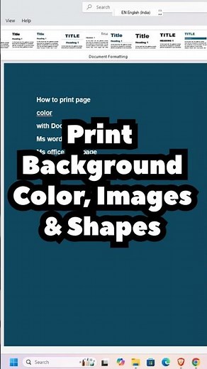Print Background Color, Images & Shapes in MS Word / MS Office (Fix Colors Not Printing)