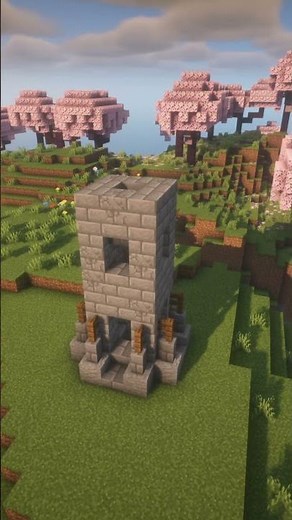 Guard Tower Build ⛓️ Perfect View from the Mountain 🌄 #minecraftshorts #minecraft #minecraftbuilding