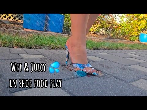 In shoe Food Play | Let's Get Wet! Extra Wet Splashing 🤭💦 | Heel Tapping 👠