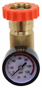 Valterra RV Water Pressure Regulator and Gauge - 40 to 50 psi - Brass Valterra RV Water Pressure Reg