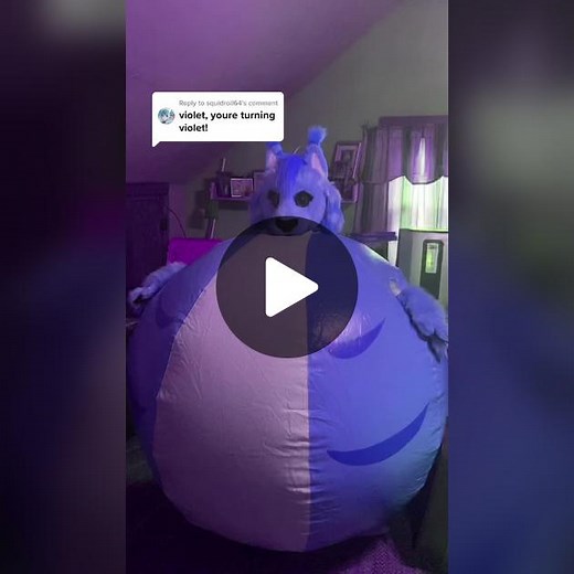Furry Blueberry Inflation Costume Transformation