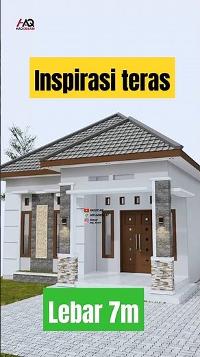 Model teras depan minimalis 7x20m 1 lantai 3 kamar terbaru #rumahidaman #exterior