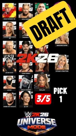 WWE 2K26 Universe Mode Draft 3/5 🔥 Interactive Universe Mode #shorts #wwe2k26