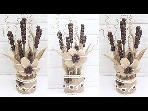 5 Easy flower vase with jute | Home decorating ideas handmade