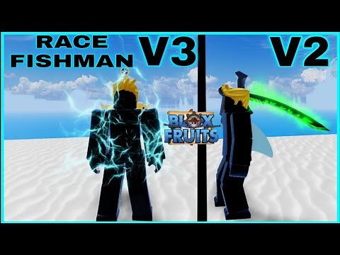 ( RACE ) FINALLY I GOT FISHMAN V2 & V3 + SHOWCASE IN BLOX FRUITS - PART 4