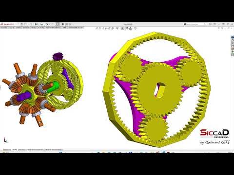 Solidworks Tutorial 67 : Electric TurboProp with Variable Pitch Propellers Part 1 - Gearbox