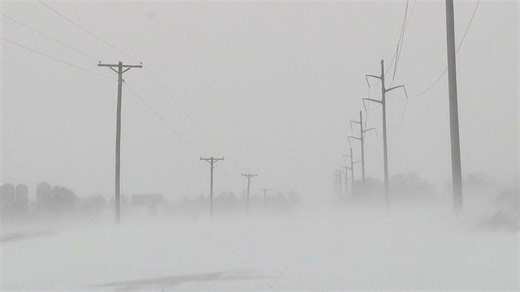 Blizzard conditions in the upper Midwest