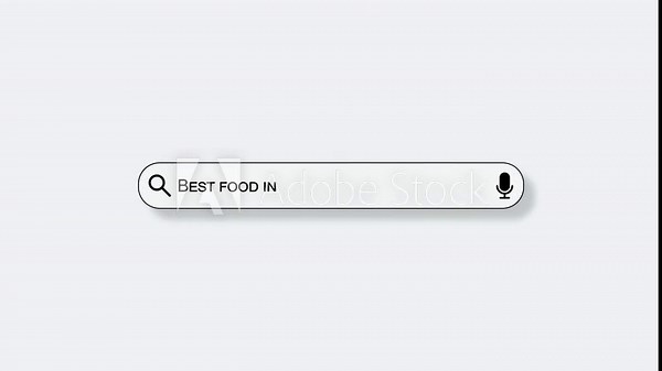 Dynamic Search Bar Interface With Typing Text Animation Looking For Best Food In The World