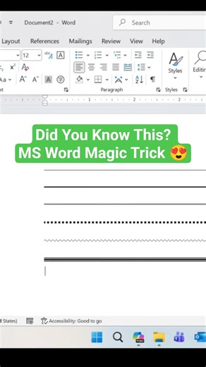 Did You Know This? MS Word Magic Trick 😍#shorts