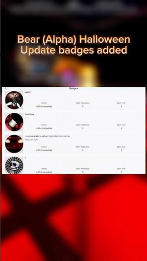 The NEW Bear (Alpha) Halloween update badges have been ADDED? #bearalpha #roblox #bearalpharoblox