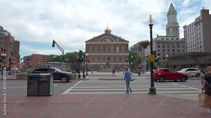 Static video of Faneuil Hall in Boston, Massachusetts.