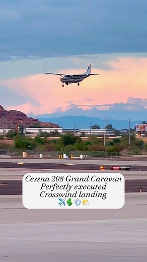 4.1K views · 60 reactions | Cessna 208 Grand Caravan with a perfectly executed crosswind landing in Phoenix! #cessna #cessna208 #cessnacaravan #generalaviation #phoenixaz #phxskyharbor #avgeek #aviation #aviationgeek #aviationlife #aviationdaily #aviationlovers #aviationreels #planespotting #planespotter #instagramaviation #aviationworld #crosswindlanding #pilotlife | Klowphotography | Facebook