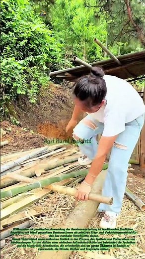 Bambus spalten für den traditionellen Bau: Bau einer rustikalen Bambushütte