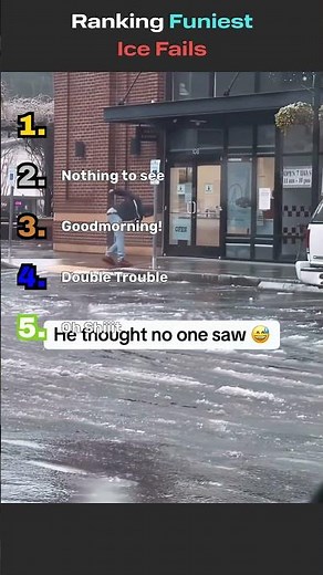 Impossible Ice Walk! 🧊🏃‍♂️ Hilarious Slippery Fails & Slides #Shorts