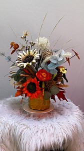 Farmhouse Fall Floral Centerpiece: Faux Pumpkins & Ranunculus - Etsy