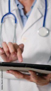 Doctor or doctor communicating with a patient via a mobile phone, using telemedicine and new healthcare technologies. Remote care, specialized health, and patient well-being