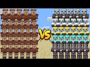 VILLAGER ARMY VS PILLAGER AND ILLAGER MOBS | FIGHT MINECRAFT