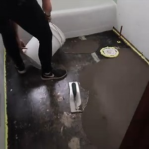 This was my first time pouring self-leveling concrete and I researched forever to figure out the best method. Safe to say I learned a lot - would you take this on? | Welcome to the Woods