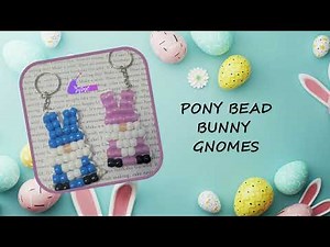 Easter Bunny Gnome Pony Bead Pattern | DIY Keychain Tutorial
