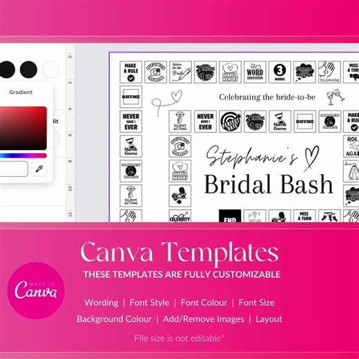 Bridal Shower Board Game Editable Bridal Games for Bridal Shower Game Printable Bride Games Editable Modern Game Bride Party Game Wedding - Etsy