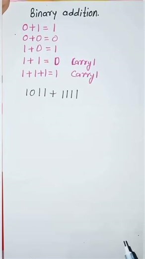binary addition #binary#mca #shorts