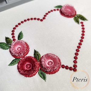 Chenille Roses Heart Frame Embroidery Design: Floral Monogram (digital Download) - Etsy