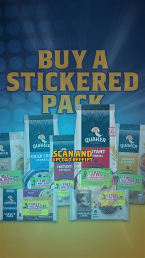 Be Quaker Fit like Piolo, and get free wellness rewards worth ₱250 or more in every pack! Just buy stickered packs, scan the code, upload proof of purchase, and choose from so many rewards. Visit quakerfitrewards.com to learn more! Promo runs from January 15, 2025 - July 15, 2025 DOH-FDA-CFRR Permit no. 1668 S. 2024 ASC Ref. no. P0116P032725Q | Quaker Oats Philippines