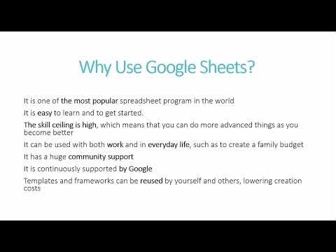 Google sheets introduction