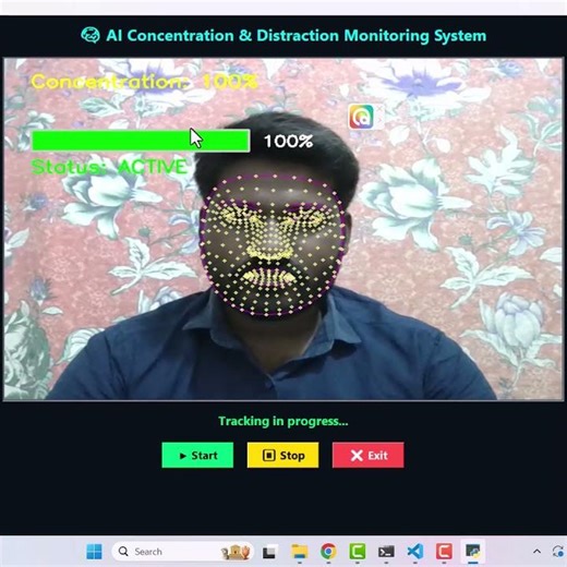 🧠 Concentration & Distraction Monitoring System — AI for Focus Tracking!