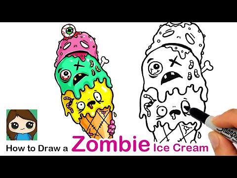 How To Draw a Zombie Ice Cream Cone