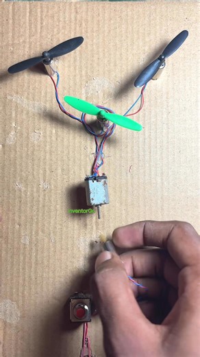 Friends, today I have created a project on how to power three drone motors using mini coreless motors. You can use this project for school or college science exhibitions. This is a science project, friends. To watch more videos like this on my channel, make sure to subscribe to the channel. | Inventor Gc
