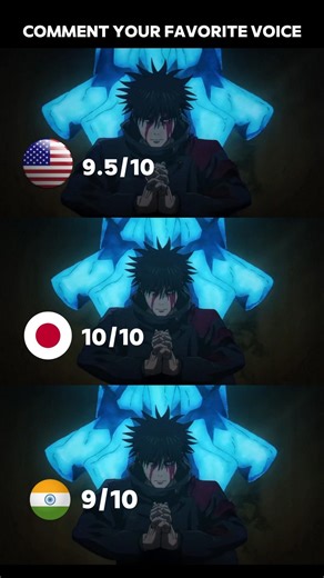 |megumi and villain voice in three different languages 💀|| #jujutsukaisen #animevoice