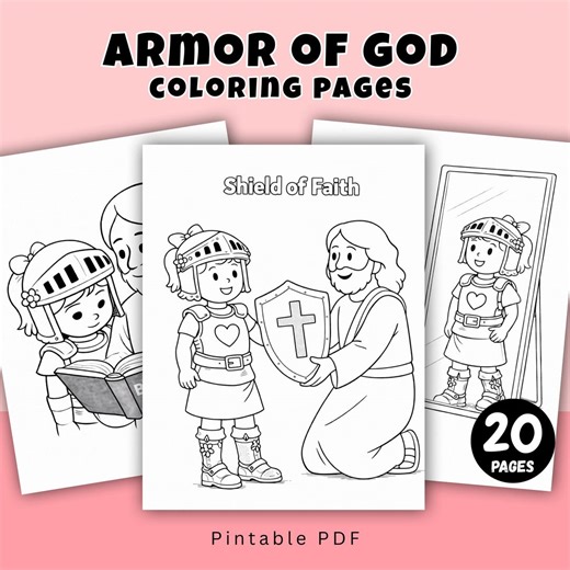 Armor of God Coloring Sheets for Girls | Christian Faith-based Coloring Pages | Ephesians 6 Bible Verses | Printable Bible Activity - Etsy Canada