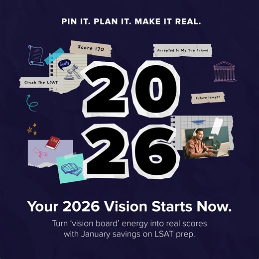 If law school is part of your 2026 vision 🎓✨, this is your moment to act. The New Year is your chance to save on LSAT prep designed to help you stay focused 📚, improve faster 🚀, and feel confident heading into test day 💪. Choose the prep that fits your goals and start the year with momentum on your side 🔥 | Blueprint LSAT Preparation