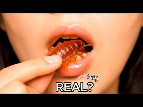 Most Satisfying ASMR Eating Sounds:Real Cockroach or Candy? (4K)