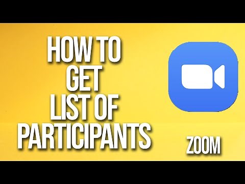 How To Get List Of Participants Zoom Tutorial