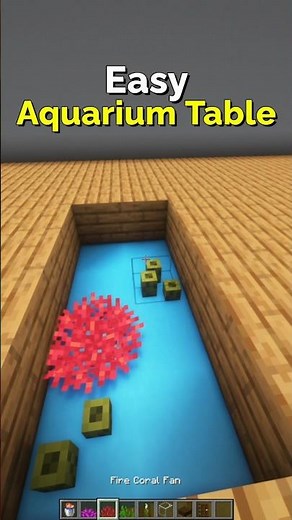 How to Make an Aquarium Table in Minecraft – Easy Decoration | CupSapling #minecraft #shorts #easy