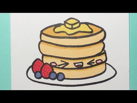 HOW TO DRAW CUTE PANCAKES,EASY