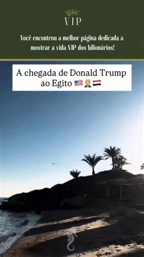 VIP Life Society on Instagram: "🛩 Donald Trump chegou ao Egito para participar de uma importante cúpula internacional em Sharm el-Sheikh, com o objetivo de impulsionar um acordo de paz para a Faixa de G*za. 🤵🏼 A visita aconteceu logo após seu discurso no Parlamento de Israel, celebrando o recente cessar-fogo entre lsrael e o Ham's e a libertação de reféns. 👳‍♂️ Recebido pelo presidente egipcio Abdel Fattah el-sisi, Trump co-preside a cúpula, que reúne lideres de mais de 20 paises. 🤝 O encon